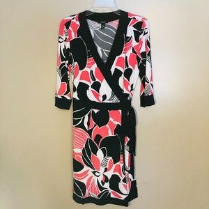 Alfani Medium Black, white & pink floral dress